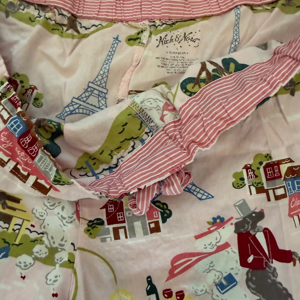 Nick & Nora Paris Themed Pajama Pants Size L - Picture 4 of 4